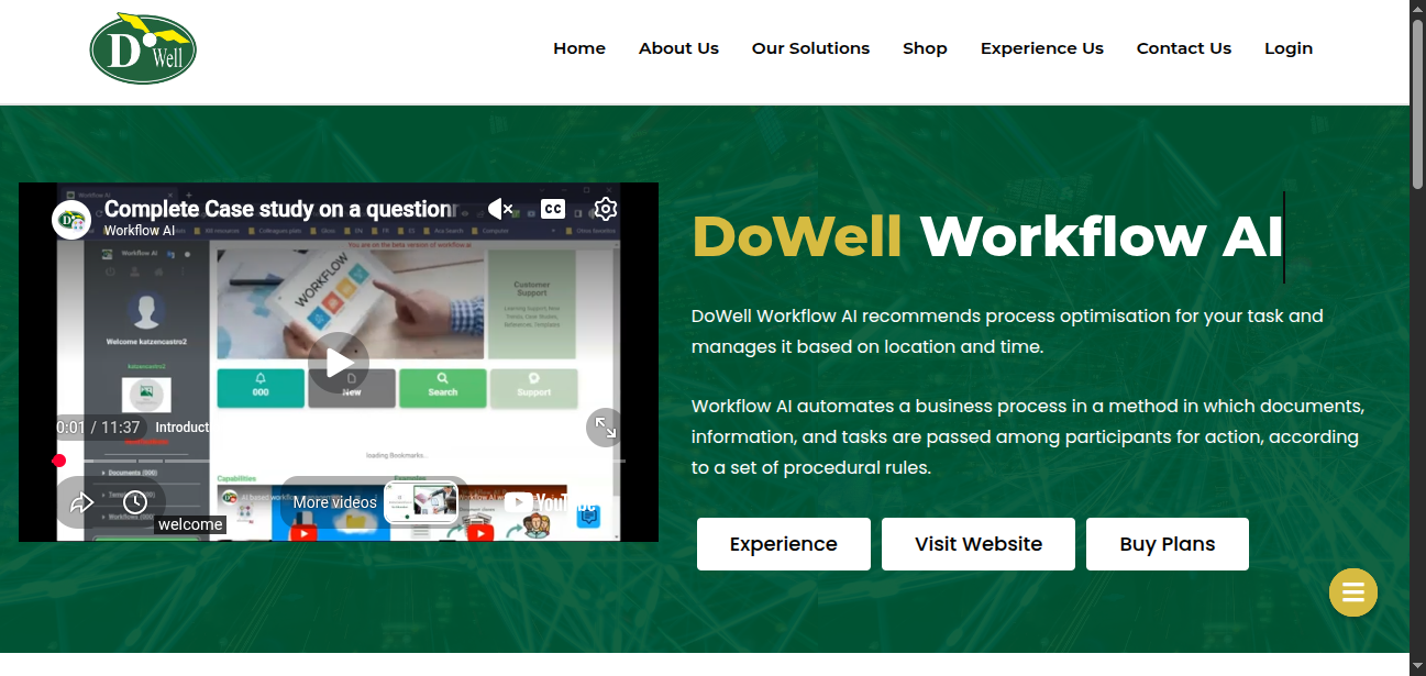 Workflow AI website preview